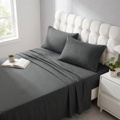 3 Pieces Brushed Microfiber Flat Sheet Set with Envelope Pillow Cases - NTBAY