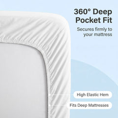 4 Piece Cooling Comforter Set with Pllowcases & Fitted Sheet, Queen - NTBAY