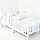 NTBAY 3 Pieces Satin Toddler Sheet Set, Crib Sheet with Envelope Pillowcases