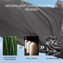 Ntbay 3/4-Pieces Bamboo Bed Sheets Set, Ultra Breathable & Cooling Bedding Set