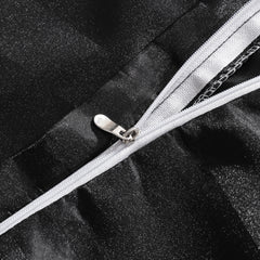 Ntbay 3-Pieces Silky Satin Stripe Duvet Cover Set