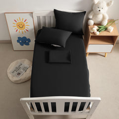 4 Pieces Microfiber Todder Sheet Set, Crib Sheets with Zippered Pillowcases - NTBAY