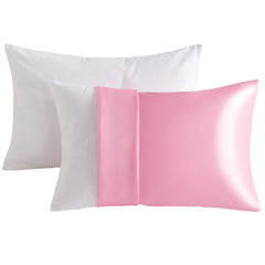 NTBAY 2 Pack Cotton 13" x18" Pillows with Satin Envelope Toddler Pillowcases