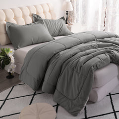 3 Pieces Microfiber Comforter Set with Pillow Shams - NTBAY