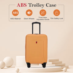 Ntbay 3 Piece Lightweight and Durable ABS Luggage Set with 360°Silent Wheels and TSA Lock