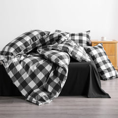 NTBAY 3-Piece Brushed Microfiber Striped Duvet Cover Set