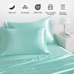 3/4 Pieces Silky Satin Twin Cooling Soft Bed Sheet Set|NTBAY®️