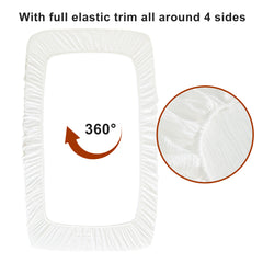 NTBAY 2 Pack Muslin Cotton Crib Sheets, Soft and Breathable Double Layer Baby Crib Sheets