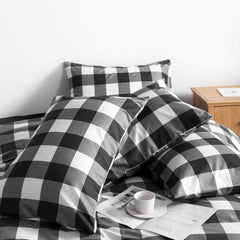 NTBAY 3-Piece Brushed Microfiber Striped Duvet Cover Set