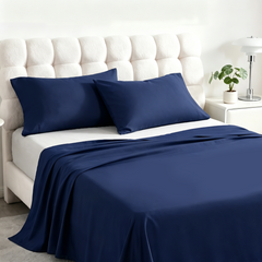 3 Pieces Brushed Microfiber Flat Sheet Set with Envelope Pillow Cases - NTBAY