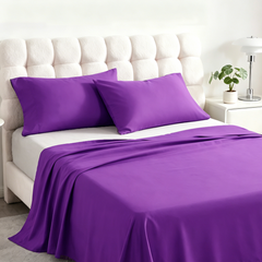 3 Pieces Brushed Microfiber Flat Sheet Set with Envelope Pillow Cases - NTBAY