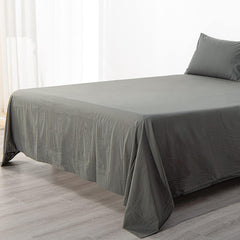 NTBAY Washed Cotton Queen Flat Sheet – Ultra-Soft