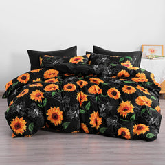 NTBAY Queen Duvet Cover Set – 3 Pieces, Sunflower Print