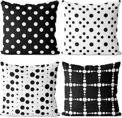 NTBAY Bedsum Set of 4 Black & White Geometric Throw Pillow Covers