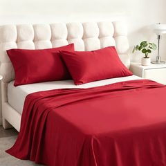 3 Pieces Brushed Microfiber Flat Sheet Set with Envelope Pillow Cases - NTBAY