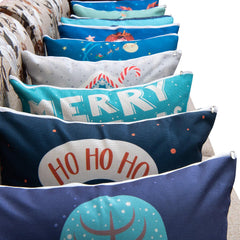 NTBAY Bedsum Snowy Night Decorative Linen Pillow Cover 18x18 inches