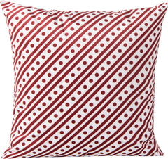 NTBAY Velvet Throw Pillow Cover – Red & White Dotted Design (18"x18")
