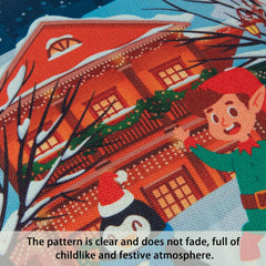 NTBAY Bedsum Snowy Night Decorative Linen Pillow Cover 18x18 inches