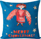 NTBAY Bedsum Snowy Night Decorative Linen Pillow Cover 18x18 inches