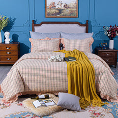 Washed Cotton Ruffled Duvet Cover Set – Soft & Breathable, 3 Pieces|NTBAY®️