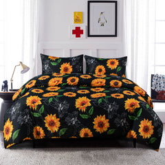 NTBAY Queen Duvet Cover Set – 3 Pieces, Sunflower Print