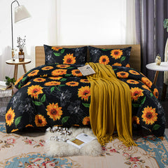 NTBAY Queen Duvet Cover Set – 3 Pieces, Sunflower Print