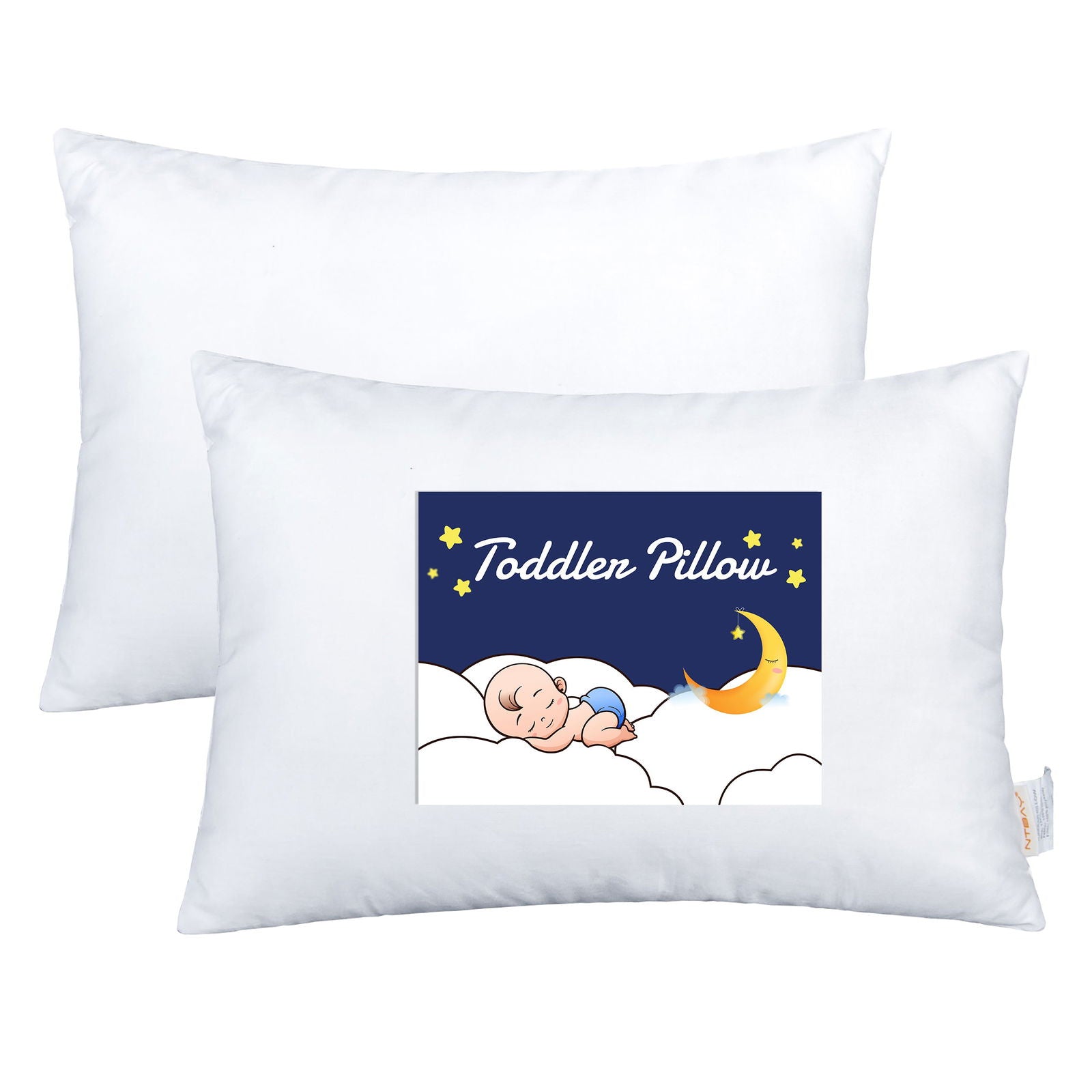 NTBAY 2 Pack Soft Cotton Down Alternative Toddler Pillows - NTBAY