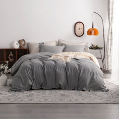 NTBAY 3 Pieces Linen Solid Color Duvet Cover Set - NTBAY