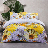 NTBAY 3 Pieces Sunflowers Pattern Microfiber Duvet Cover Set - NTBAY