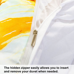 NTBAY 3 Pieces Sunflowers Pattern Microfiber Duvet Cover Set - NTBAY