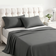 3 Pieces Brushed Microfiber Flat Sheet Set with Envelope Pillow Cases - NTBAY