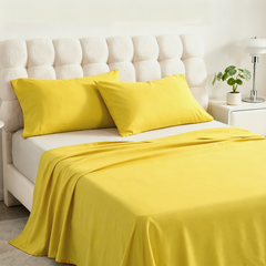 3 Pieces Brushed Microfiber Flat Sheet Set with Envelope Pillow Cases - NTBAY