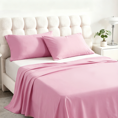 3 Pieces Brushed Microfiber Flat Sheet Set with Envelope Pillow Cases - NTBAY