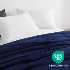 7-Piece Microfiber Comforter Bedding Set, Contrast Design with Deep Pocket Fitted Sheet - NTBAY