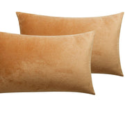 NTBAY 2 Pack Cozy Velvet Throw Pillow Cover 12 x 20 inches / Camel - NTBAY
