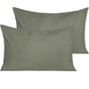 NTBAY 2 Pack Washed Cotton Pillowcases with Envelope Closure Queen (20 x 30 inches) / Smoke Grey - NTBAY