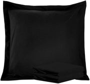 NTBAY Euro 100% Brushed Microfiber Square Pillow Shams Set of 2 Black / Euro (26 x 26 inches) - NTBAY