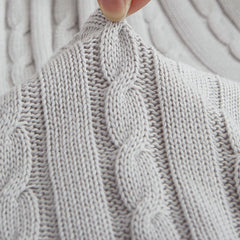 NTBAY 51 x 67 inches 100% Cotton Cable Knit Throw Blanket - NTBAY