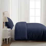 NTBAY Seersucker Textured Duvet Cover Set Twin (68 x 90 inches) / Navy Blue - NTBAY