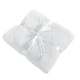 NTBAY Eco-friendly Materials Cotton Alternative 51 x 67 Inches Cable Knitted Throw Blanket White / Throw (51 x 67 inches) - NTBAY