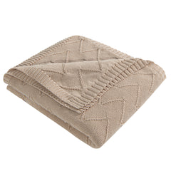 NTBAY Eco-friendly Materials Cotton Alternative 51 x 67 Inches Cable Knitted Throw Blanket - NTBAY
