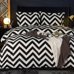 NTBAY 3 Pieces Chevron Pattern Microfiber Duvet Cover Set - NTBAY