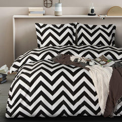 NTBAY 3 Pieces Chevron Pattern Microfiber Duvet Cover Set - NTBAY