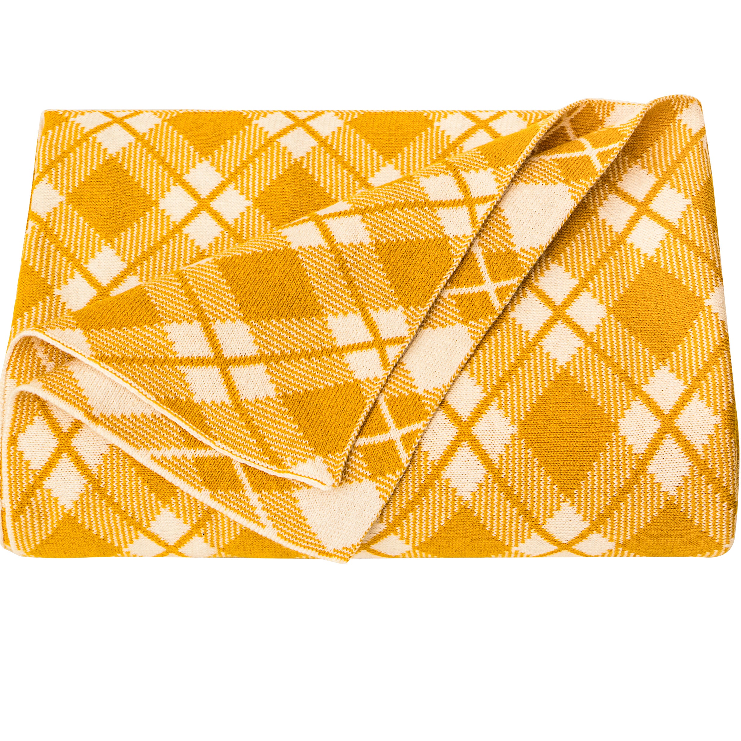 NTBAY Cotton Cable Knit Grid Toddler Blanket – Soft & Warm