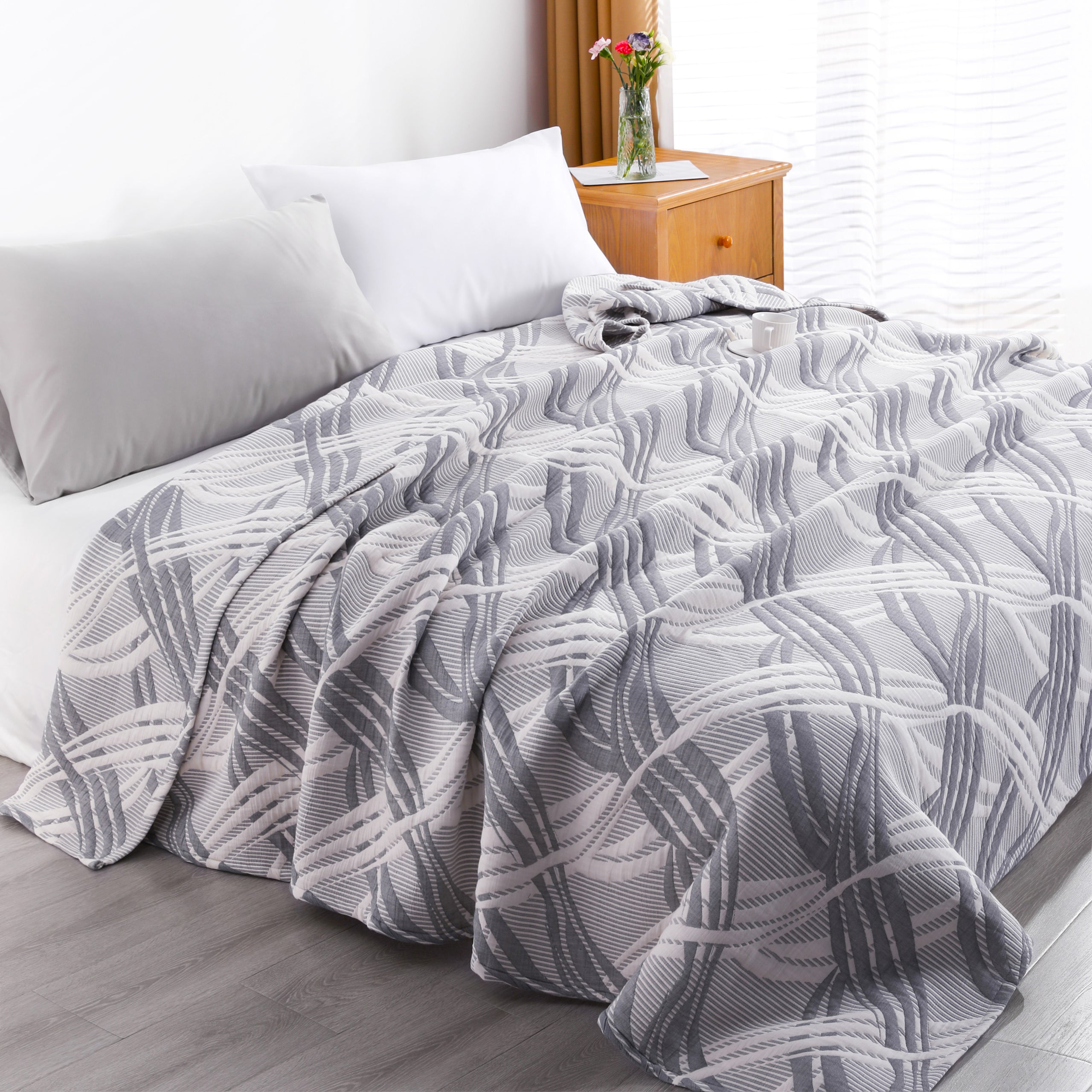 3-Layer Cotton Muslin Blanket - Soft, Breathable, and Lightweight Quilt|NTBAY®️