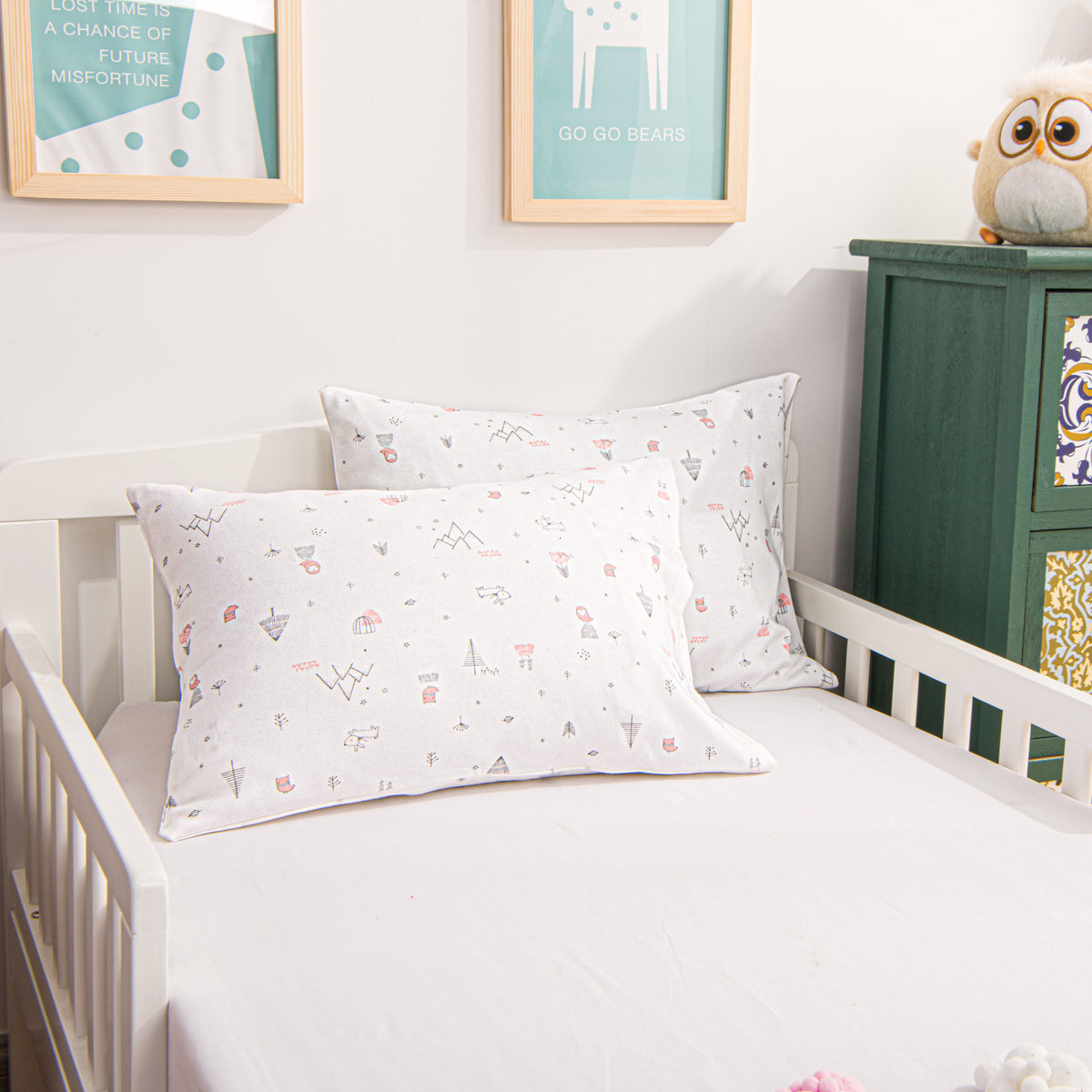 2 Pack Cotton Jersey Knit Toddler Travel Pillowcases|NTBAY®️ - NTBAY