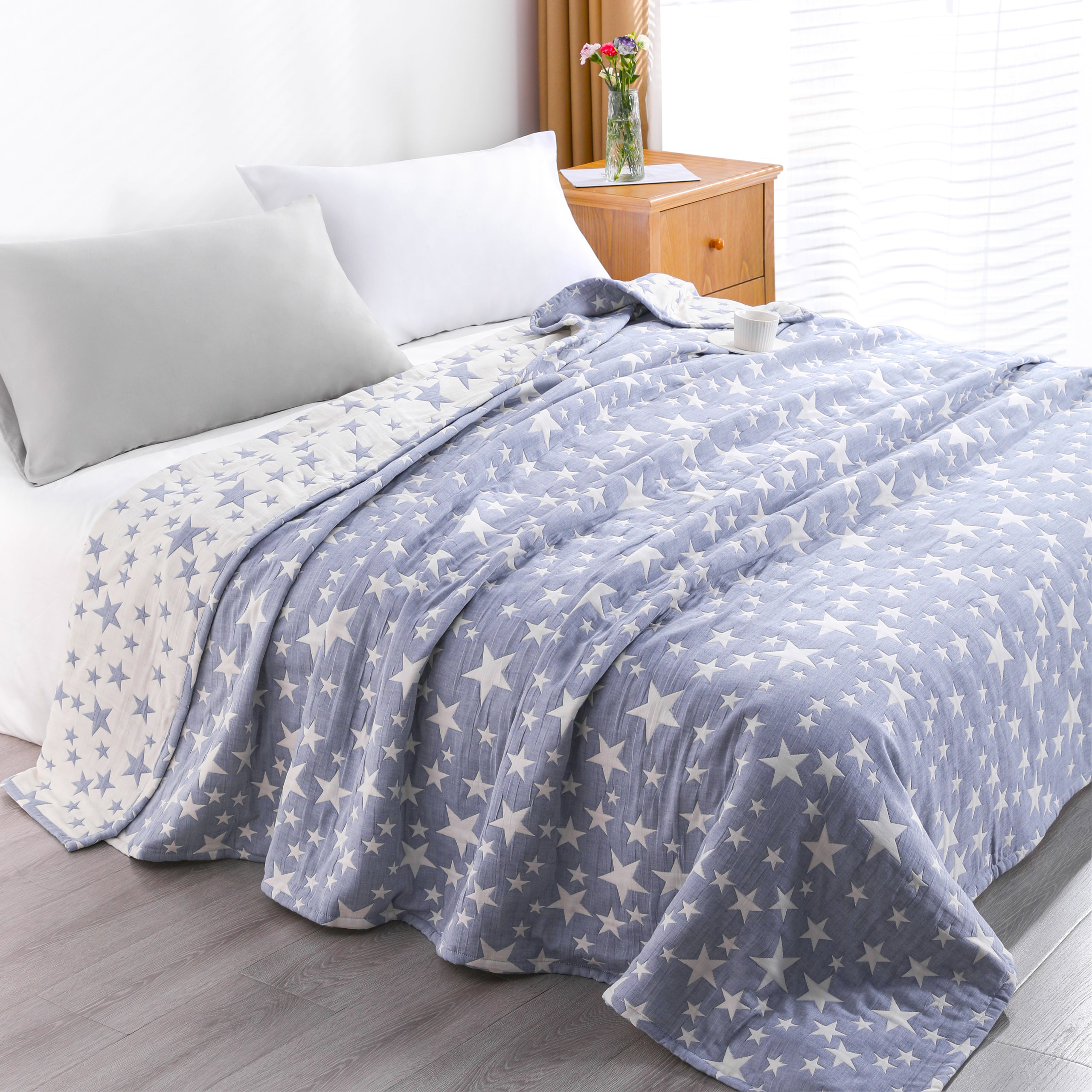 3-Layer Cotton Muslin Blanket - Soft, Breathable, and Lightweight Quilt|NTBAY®️