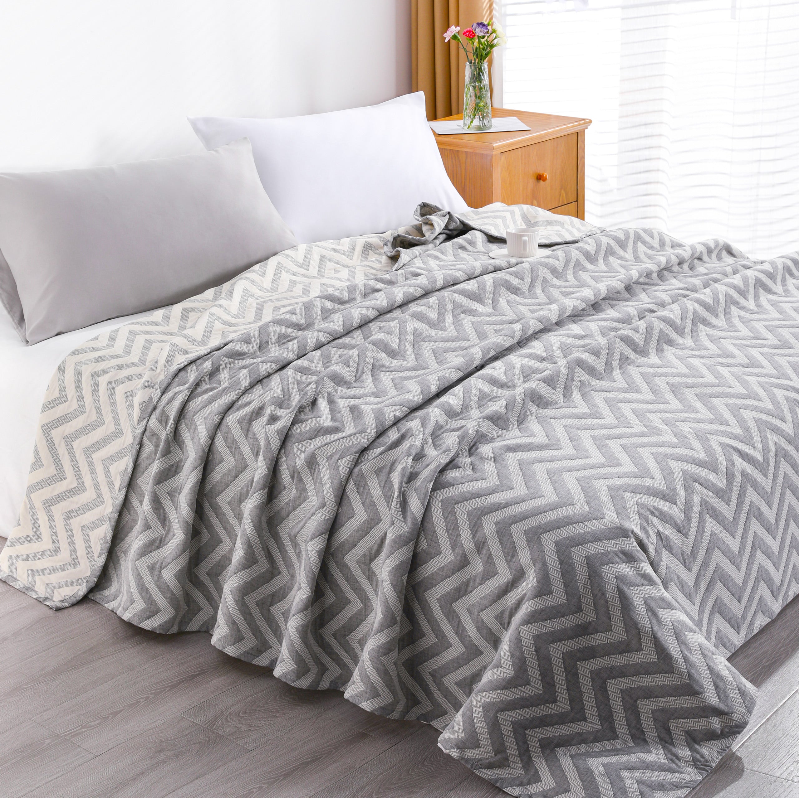 3-Layer Cotton Muslin Blanket - Soft, Breathable, and Lightweight Quilt|NTBAY®️