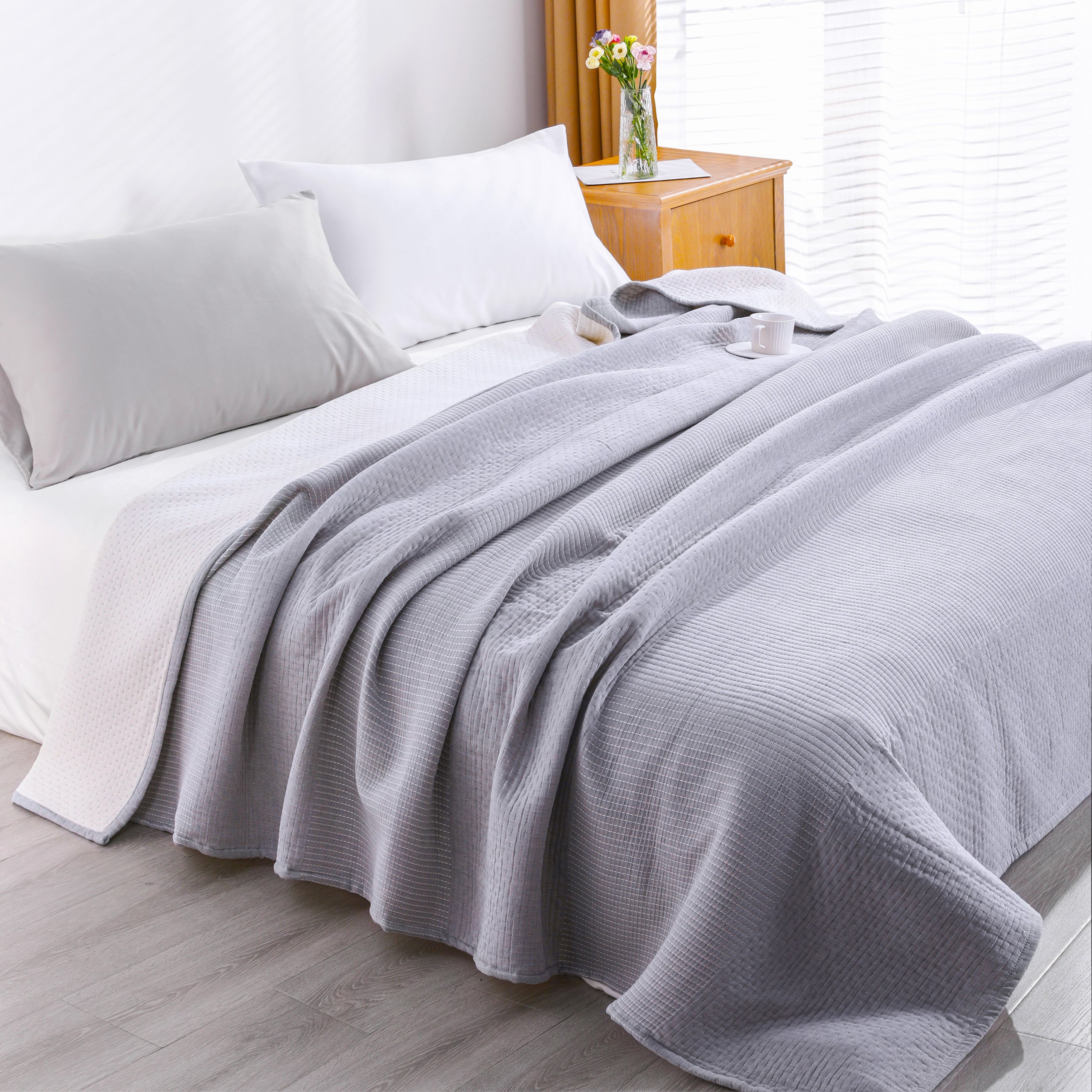 3-Layer Cotton Muslin Blanket - Soft, Breathable, and Lightweight Quilt|NTBAY®️