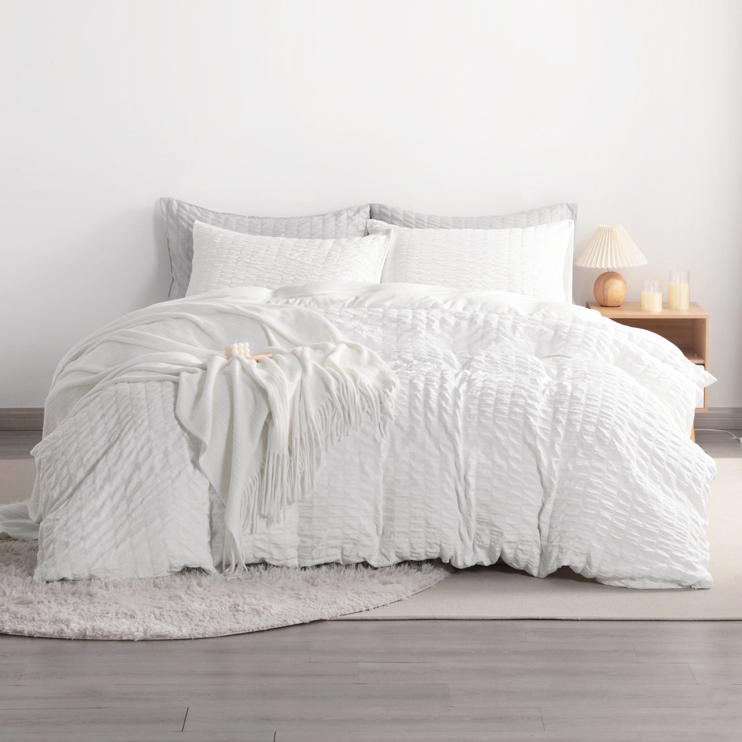2/3 Pieces Breathable Seersucker Textured Duvet Cover Set|NTBAY®️ - NTBAY